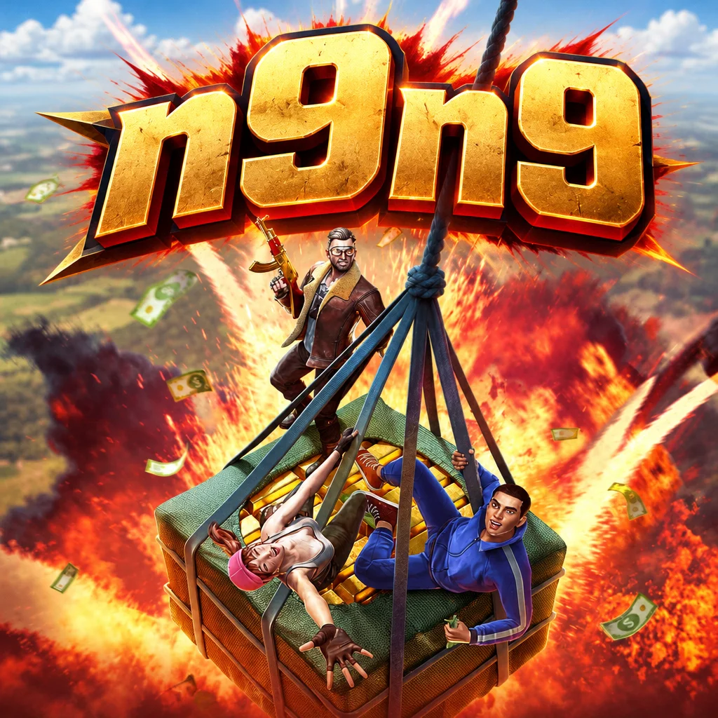 Visual bertema aksi tempur taktis militer dalam Battleground Royale di n9n9